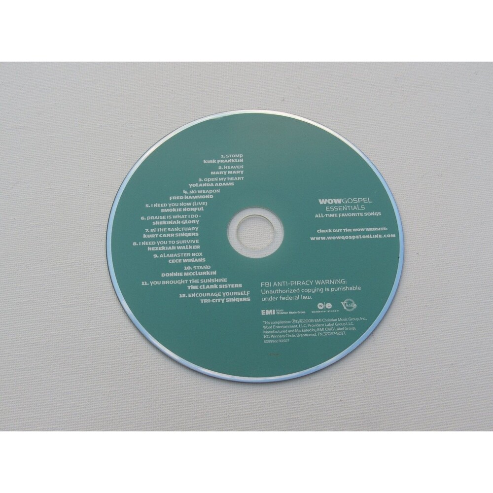 WOWGOSPEL ESSENTIALS‎ CD 2008 All-Time Favorite Songs Gospel EMI